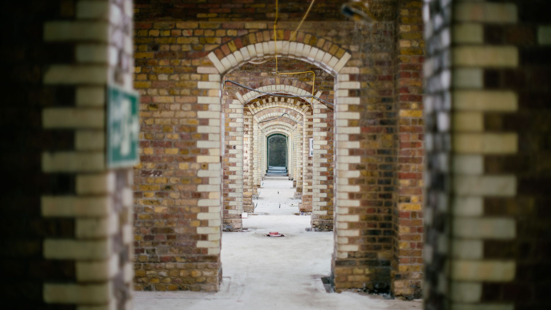 Arches of brick in some underground vaults.